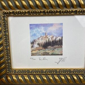 Miniature Painting Water Colors Print Radda Italy Signed Numbered 9.5" X 7.5"